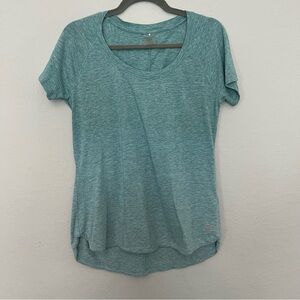 CALIA by Carrie Underwood Heathered Aqua Scoop Neck Short Sleeve Top